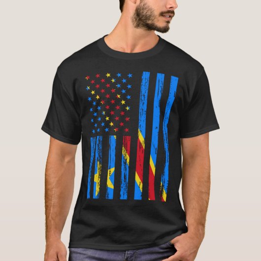 Democratic Republic Congo Flag America US It is in T-shirt (Voorkant)