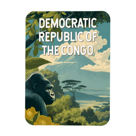 Democratic Republic of the Congo Illustration Magneet (Verticaal)