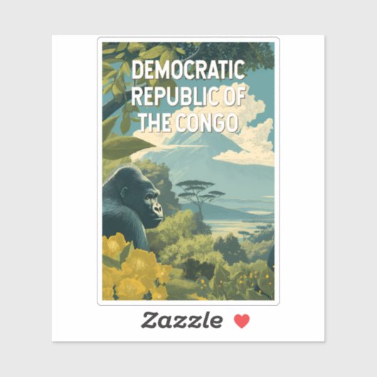 Democratic Republic of the Congo Illustration Sticker (Vel)