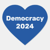 Democratie 2024 Presidentiële verkiezingen Hart Sticker (Voorkant)