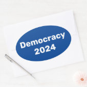 Democratie 2024 Presidentiële verkiezingen Ovale Sticker (Envelop)