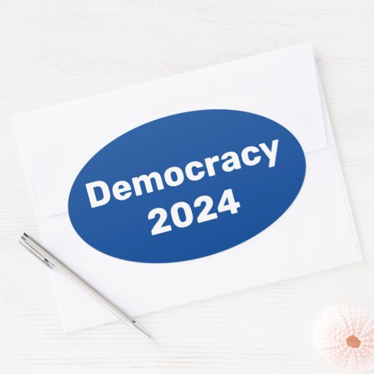 Democratie 2024 Presidentiële verkiezingen Ovale Sticker (Envelop)