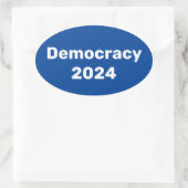 Democratie 2024 Presidentiële verkiezingen Ovale Sticker (Tas)