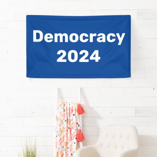 Democratie 2024 Presidentiële verkiezingen Spandoek (Insitu)