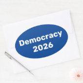 Democratie 2026: tussentijdse verkiezingen ovale sticker (Envelop)