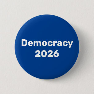 Democratie 2026: tussentijdse verkiezingen ronde button 5,7 cm