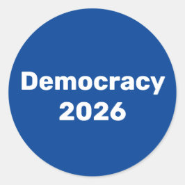 Democratie 2026: tussentijdse verkiezingen ronde sticker