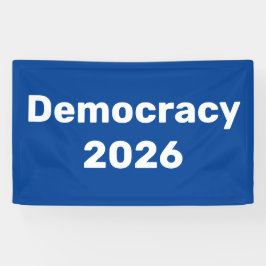 Democratie 2026: tussentijdse verkiezingen spandoek