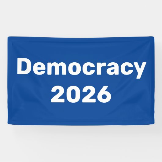 Democratie 2026: tussentijdse verkiezingen spandoek (Horizontaal)