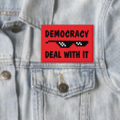Democratie, accepteer het - Geen koningen Button (Insitu)