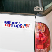 Democratie AMERICA LIVELONG Elon Free Speech Flag Bumpersticker (Op Truck)