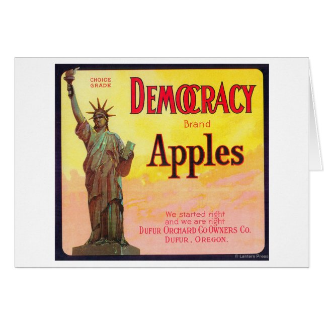 Democratie Apple Crate LabelDufur, OF (Voorkant Horizontaal)