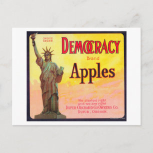 Democratie Apple Crate LabelDufur, OF Briefkaart