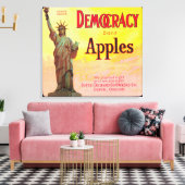 Democratie Apple Crate LabelDufur, OF Canvas Afdruk (Insitu (Woonkamer))