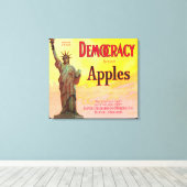 Democratie Apple Crate LabelDufur, OF Canvas Afdruk (Insitu (Houten vloer))