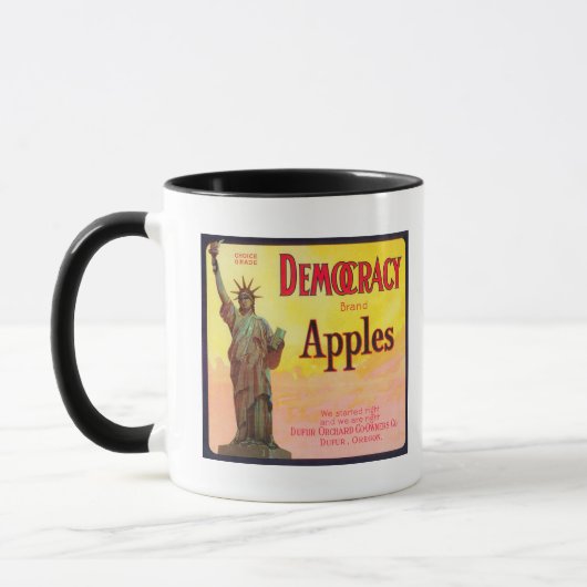 Democratie Apple Crate LabelDufur, OF Mok (Links)