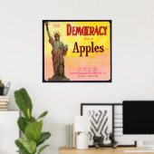 Democratie Apple Crate LabelDufur, OF Poster (Thuiskantoor)