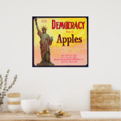 Democratie Apple Crate LabelDufur, OF Poster (Keuken)