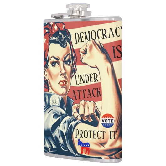 Democratie / Bescherm het kolf Heupfles (Links)