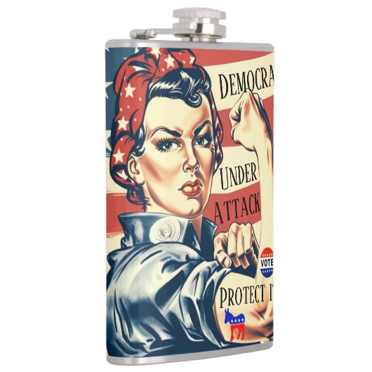 Democratie / Bescherm het kolf Heupfles (Rechts)