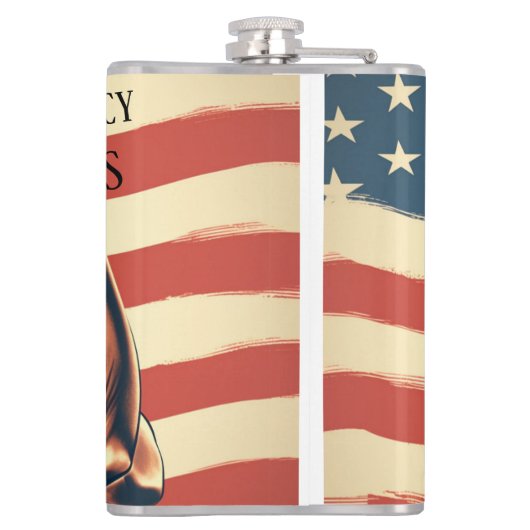 Democratie / Bescherm het kolf Heupfles (Achterkant)