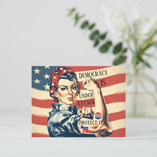 Democratie / Bescherm IT Briefkaart (Staand voorkant)