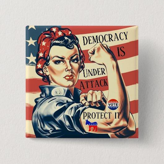 Democratie/ Bescherm IT Button (Voorkant)