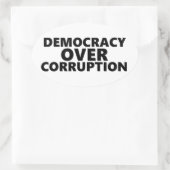 Democratie boven corruptie ovale sticker (Tas)