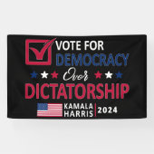 Democratie boven dictatuur - Vote Harris 2024 Spandoek (Horizontaal)