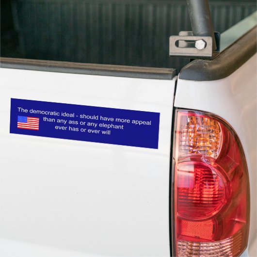 Democratie boven republikein of democraat bumpersticker (Op Truck)