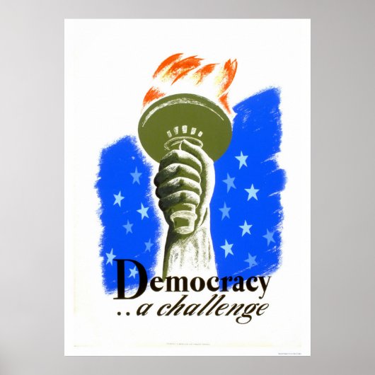 Democratie een Uitdaging 1940 WPA Poster (Voorkant)