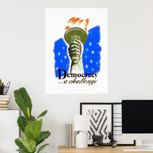 Democratie een Uitdaging 1940 WPA Poster (Thuiskantoor)