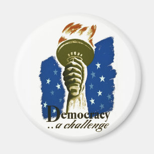 Democratie. Een uitdaging - het Poster van WPA - Magneet