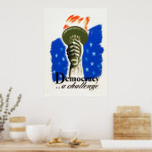 Democratie ... een uitdaging WPA Poster (Keuken)