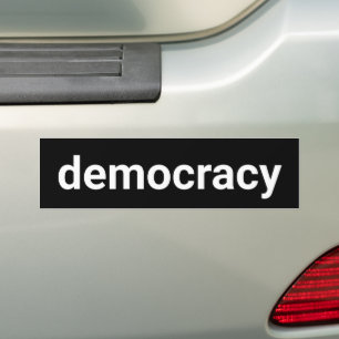 Democratie eenvoudige minimalistische tekst zwart- bumpersticker