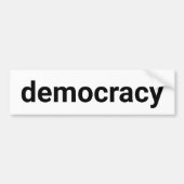 Democratie eenvoudige moderne typografie zwart-wit bumpersticker (Voorkant)