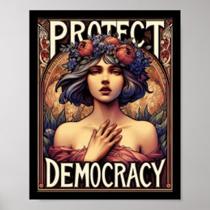 Democratie en politiek feministisch activisme poster