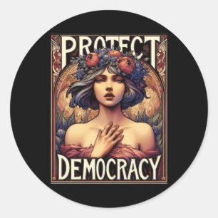 Democratie en politiek feministisch activisme ronde sticker