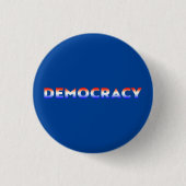Democratie gradiënt rood wit blauw patriottisch bl ronde button 3,2 cm (Voorkant)
