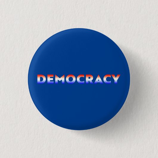 Democratie gradiënt rood wit blauw patriottisch bl ronde button 3,2 cm (Voorkant)
