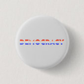 Democratie gradiënt rood wit blauw patriottisch gr ronde button 3,2 cm (Voorkant)