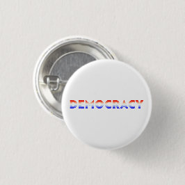 Democratie gradiënt tekst rood wit blauw patriotti ronde button 3,2 cm
