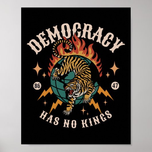 Democratie heeft geen koning 8647 anti-Trump Ameri Poster (Voorkant)