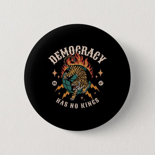 Democratie heeft geen koning 8647 anti-Trump Ameri Ronde Button 5,7 Cm (Voorkant)