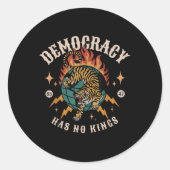 Democratie heeft geen koning 8647 anti-Trump Ameri Ronde Sticker (Voorkant)