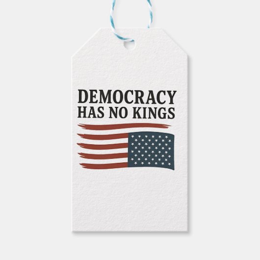 Democratie heeft geen koning tegen Trump Cadeaulabel (Voorkant)