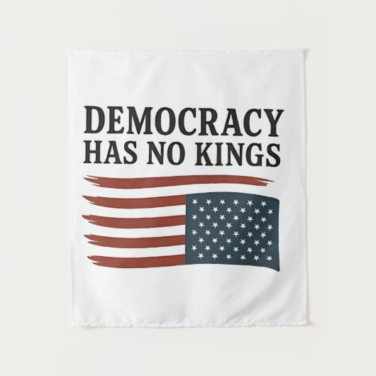 Democratie heeft geen koning tegen Trump Wandkleed (Voorkant)