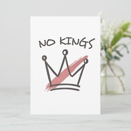 Democratie Heeft Geen Koning Vrijheid Status VS Feestdagenkaart (Staand voorkant)