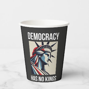 Democratie Heeft Geen Koning Vrijheid Status VS Papieren Bekers