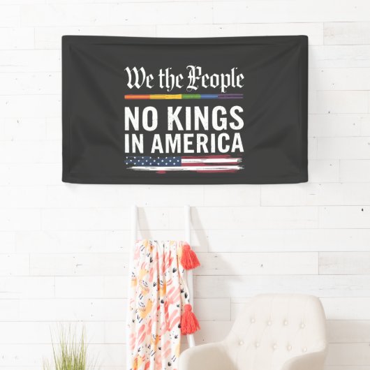 Democratie Heeft Geen Koning Vrijheid Status VS  Spandoek (Insitu)